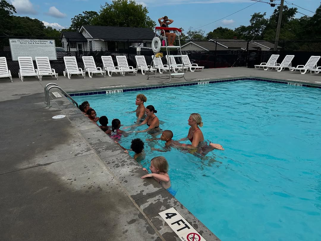 ELW youth in swim lessons at the Aubrey Street Pool